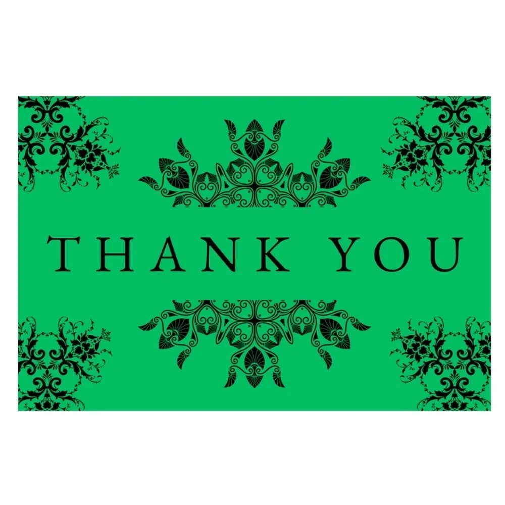 10 Green Thank You Cards